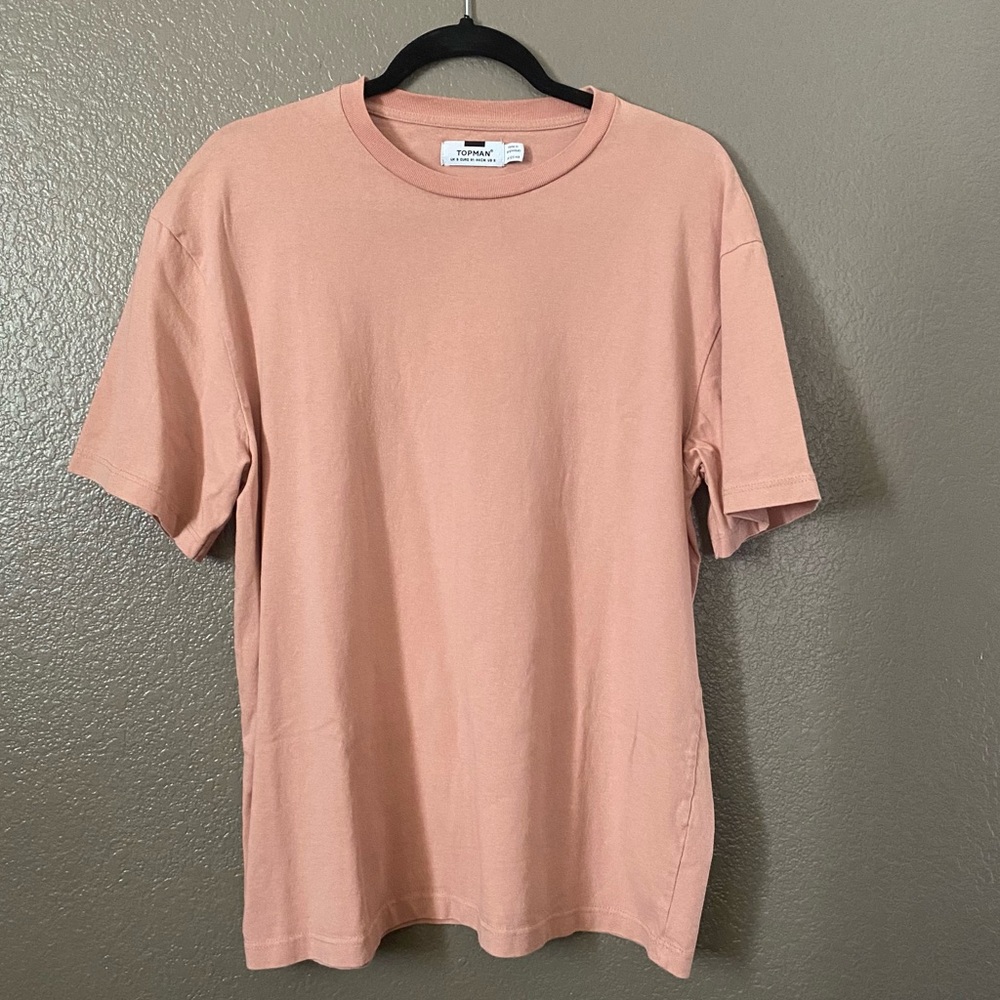 Topman Salmon Pink Full length T-shirt